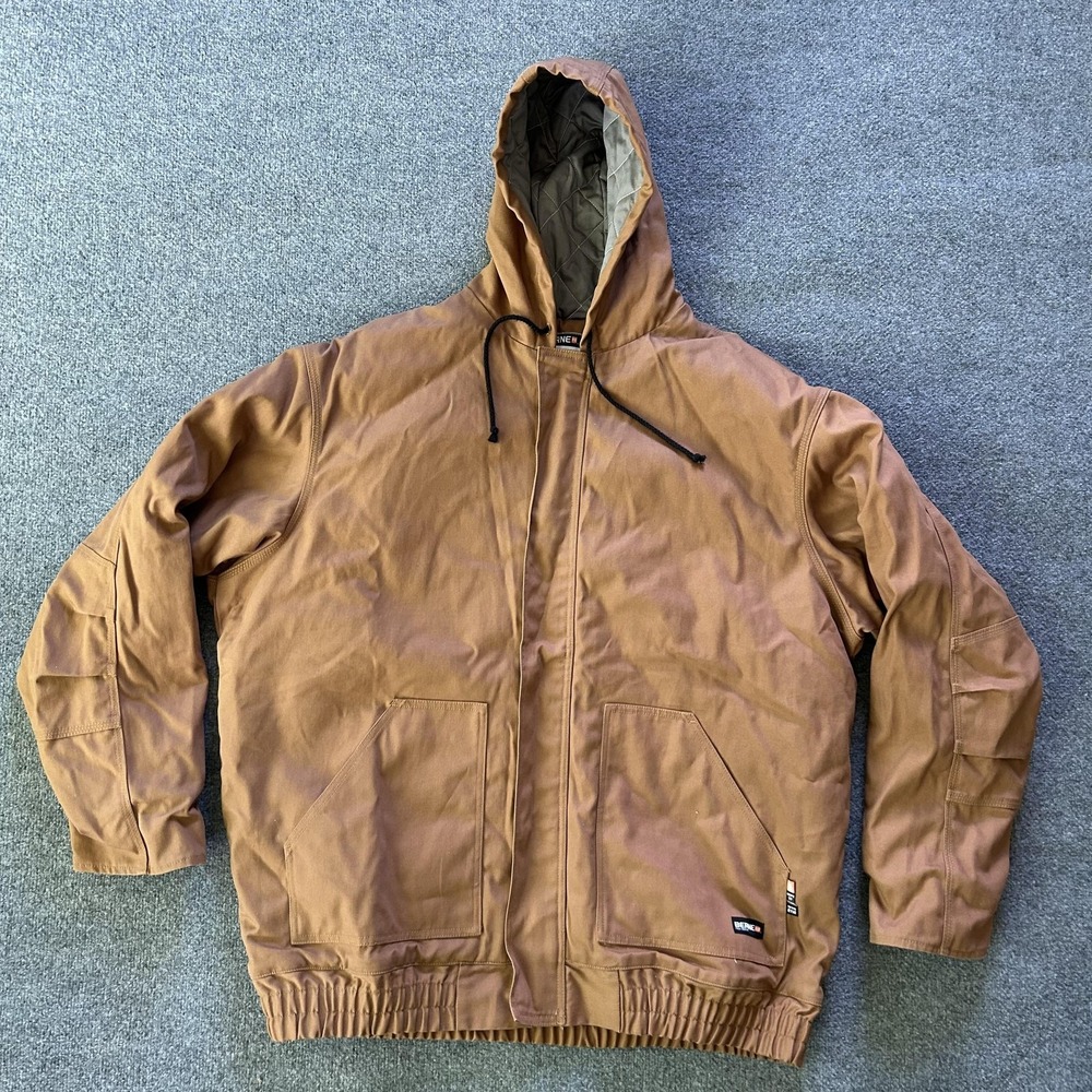 Berne FR Hooded‎ Jacket Mens 3XL Tall Brown Flame Resistant Workwear FRHJ01BD